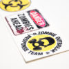 3x DANGER ZOMBIES AHEAD Stickers