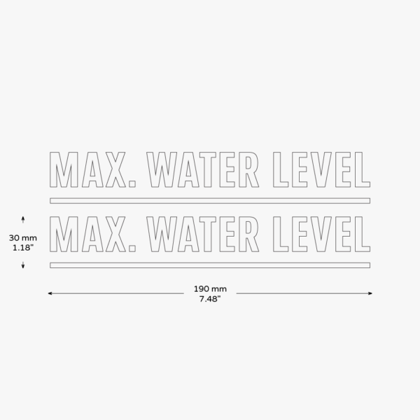 2X Maximum Water Level Stickers - Image 3
