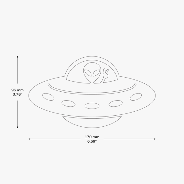 ALIEN IN FLYING SAUCER Sticker - Image 3