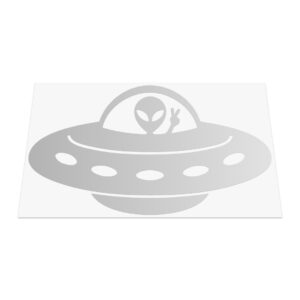 ALIEN IN FLYING SAUCER Sticker