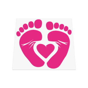 Baby Feet Heart Sticker