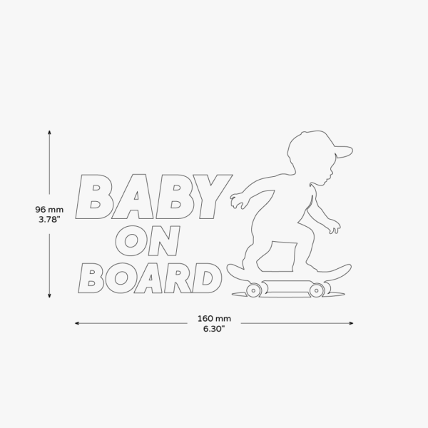 BABY ON BOARD SKATE Sticker - Image 3