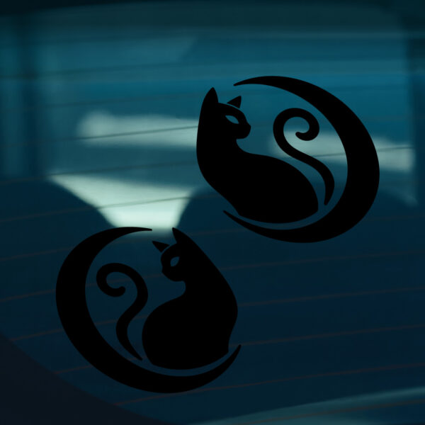 Cat Crescent Moon Stickers - Image 2