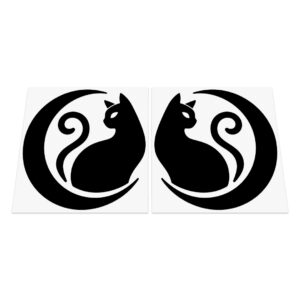 Cat Crescent Moon Stickers