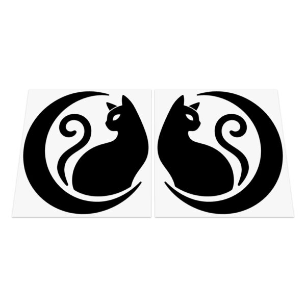 Cat Crescent Moon Stickers