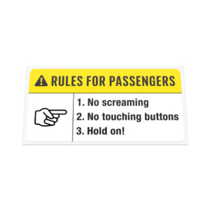RULES FOR PASSENGERS V2 Sticker