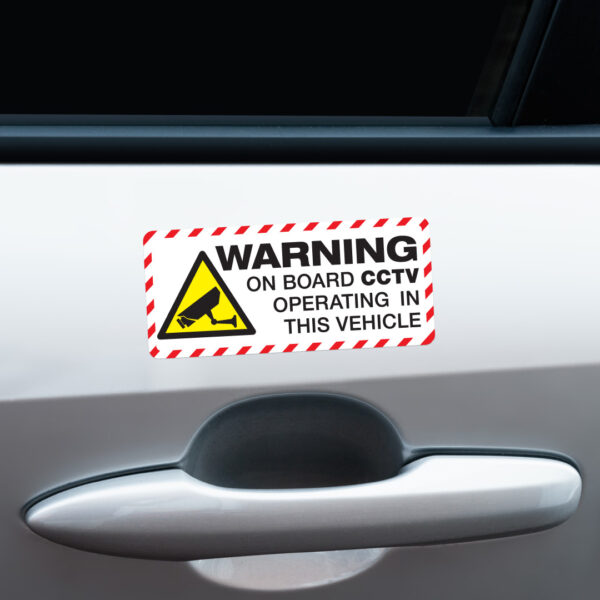 2X Warning On Board Cctv Operating Stickers - Image 2