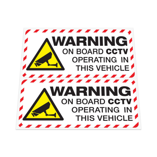 2X Warning On Board Cctv Operating Stickers