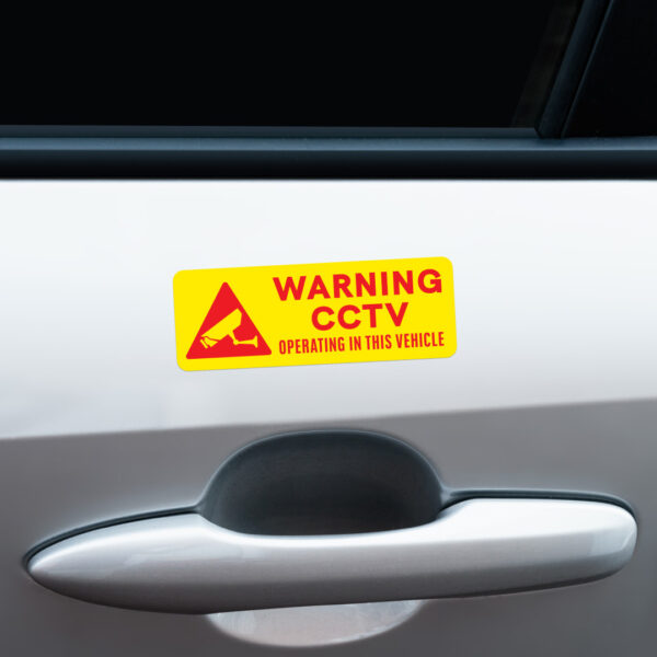 3x WARNING CCTV OPERATING IN VEHICLE Stickers - Image 2