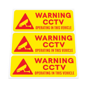 3x WARNING CCTV OPERATING IN VEHICLE Stickers