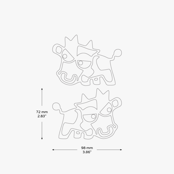 2X Evil Crazy Cow Stickers - Image 3