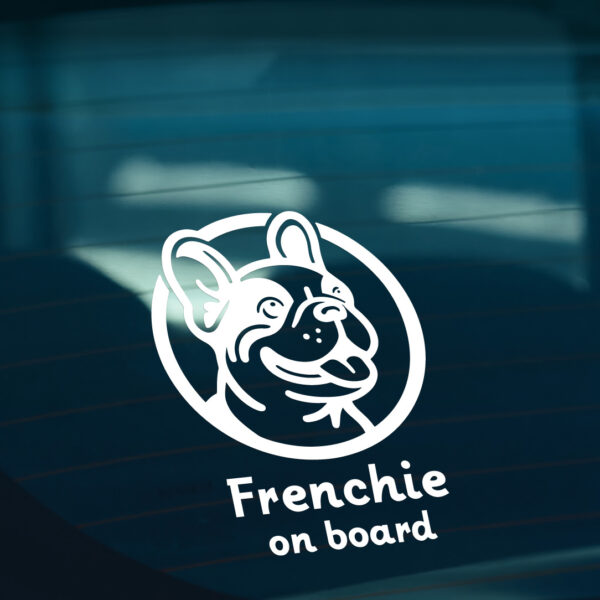 Frenchie On Board Sticker - Image 2