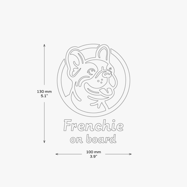 Frenchie On Board Sticker - Image 3