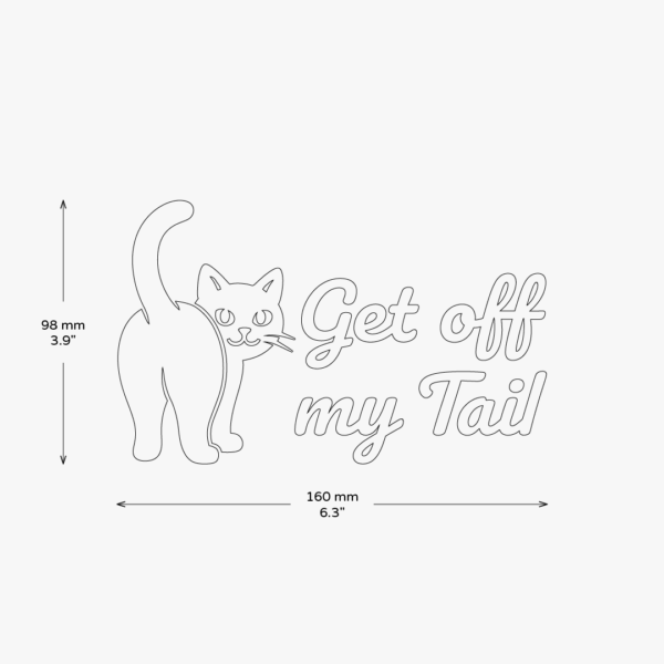 Get Off My Tail Cat Sticker - Image 3