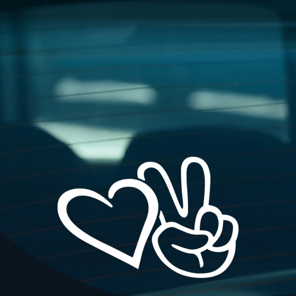 Love Peace Hand Sticker - Image 2
