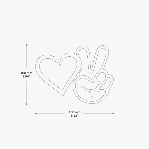 Love Peace Hand Sticker - Image 3