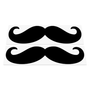 2X Moustache Stickers