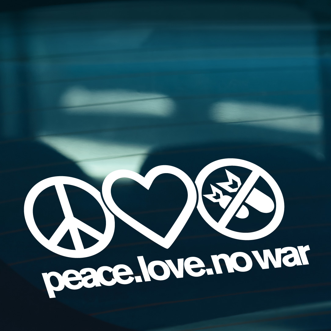 Peace Love No War Sticker - Image 2
