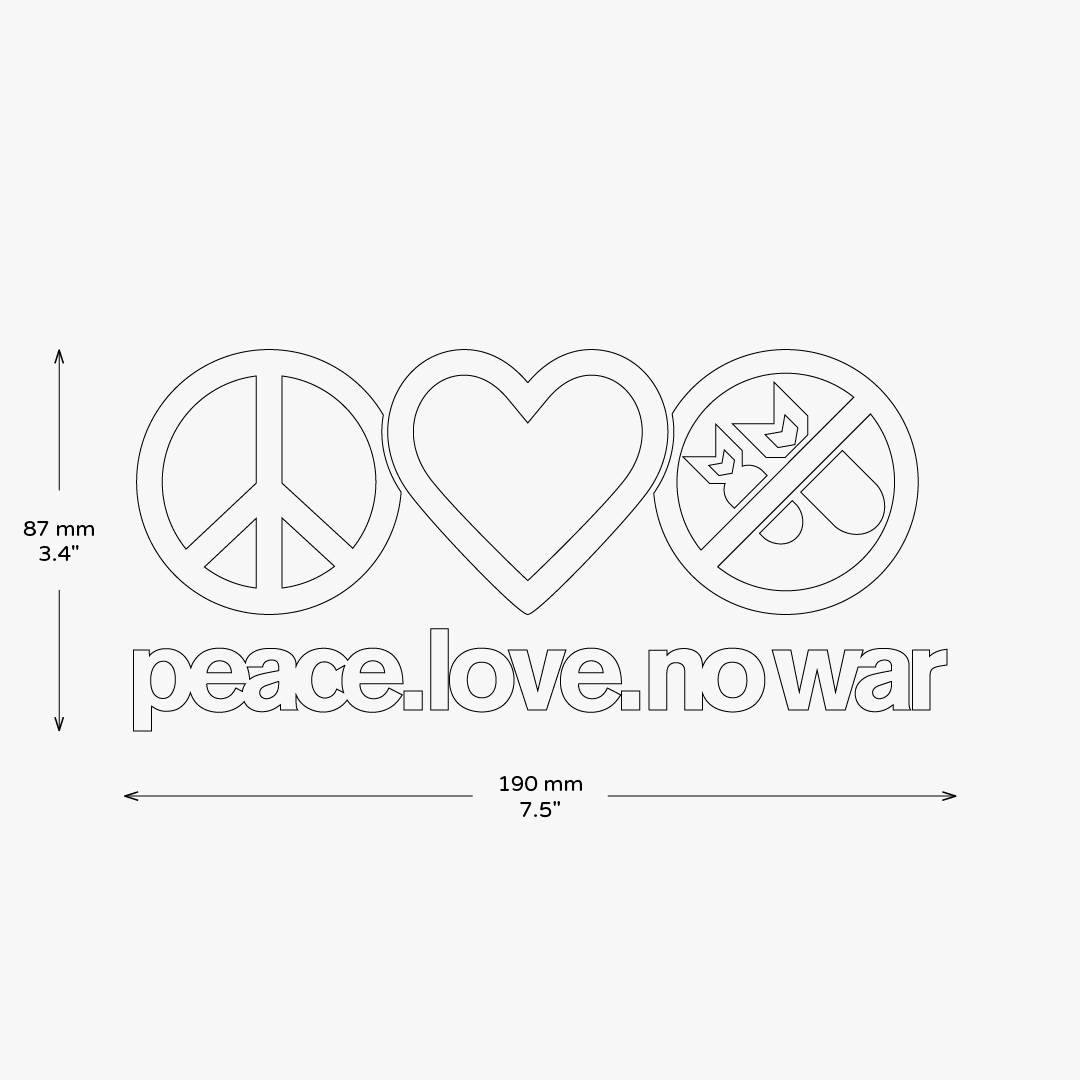 Peace Love No War Sticker - Image 3