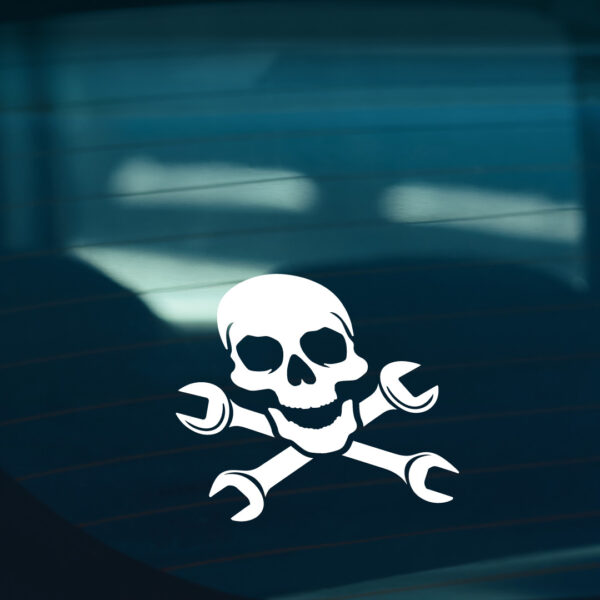 Cross Spanners Skull Sticker - Image 2