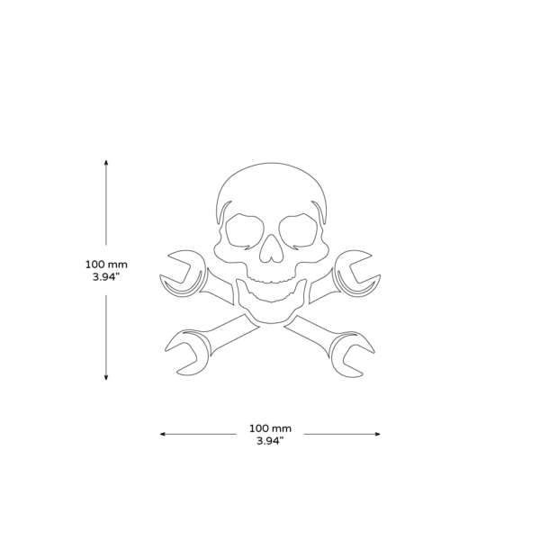 Cross Spanners Skull Sticker - Image 3