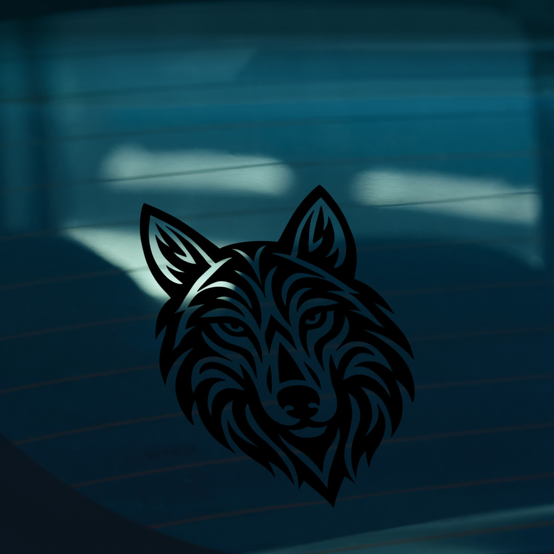 Tribal Wolf Sticker - Image 2