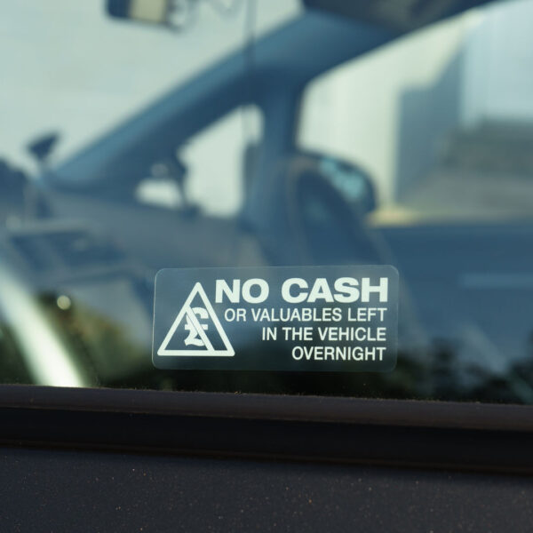 3x NO CASH OR VALUABLES LEFT OVERNIGHT Stickers - Image 2