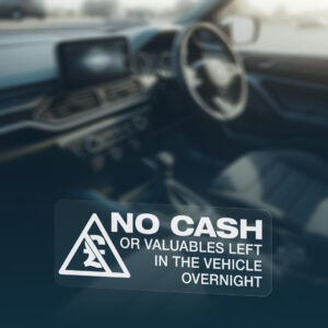 3x NO CASH OR VALUABLES LEFT OVERNIGHT Stickers