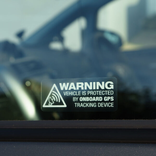 3x WARNING GPS TRACKING ON BOARD Stickers - Image 2