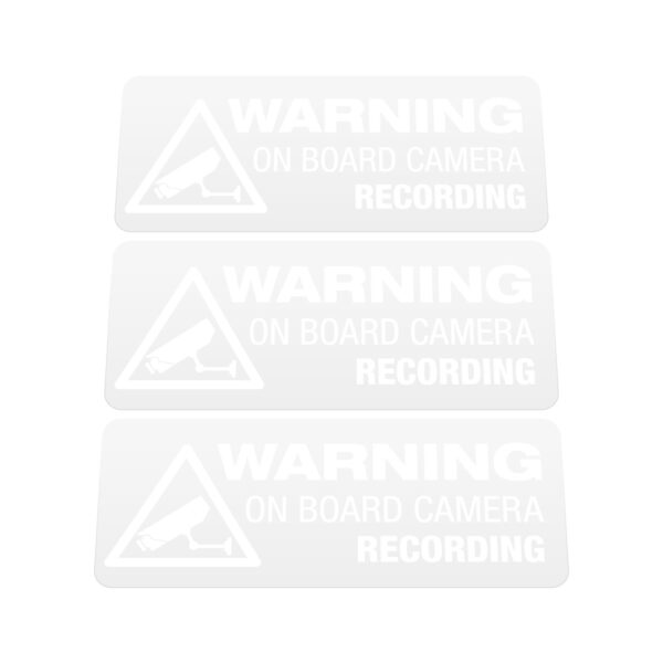 3x WARNING ON BOARD CAMERA RECORDING Stickers